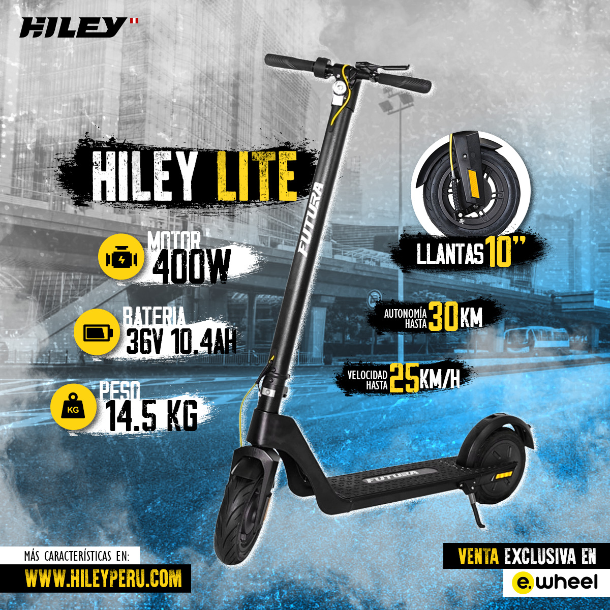 Trottinette électrique HILEY TIGER 8 PRO DOUBLE MOTEUR 2 X 600W